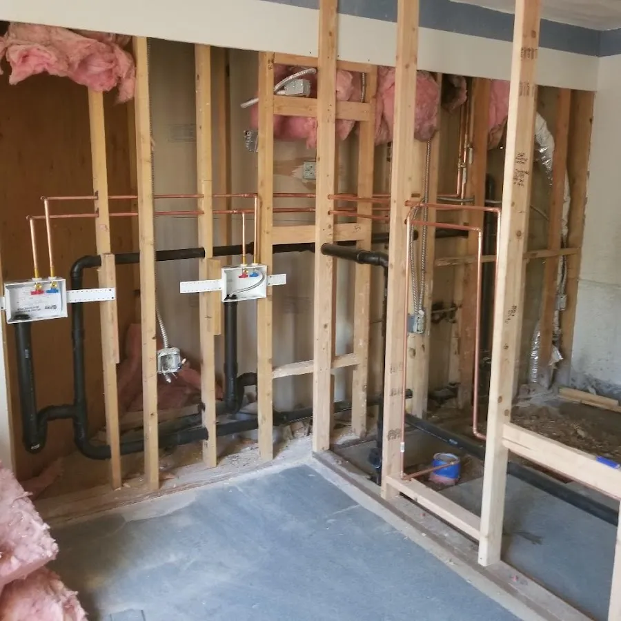 Copper pipe rough-in and plumbing installation in Hopedale